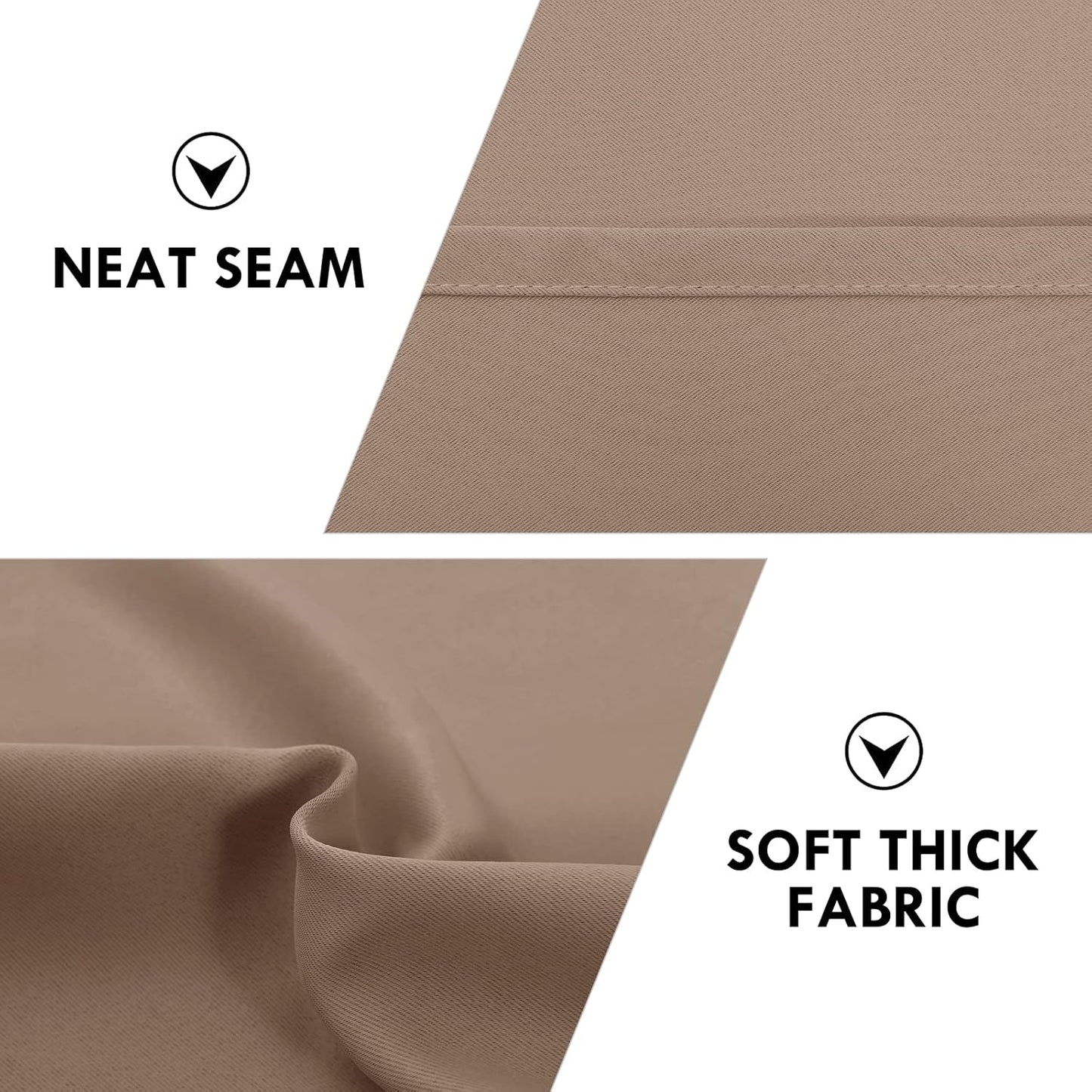 DWCN Blackout Curtains Room Darkening Thermal Insulated Bedroom Curtains Window Curtain Panels, 52 x 84 inches Long, Set of 2 Khaki Rod Pocket Drapes