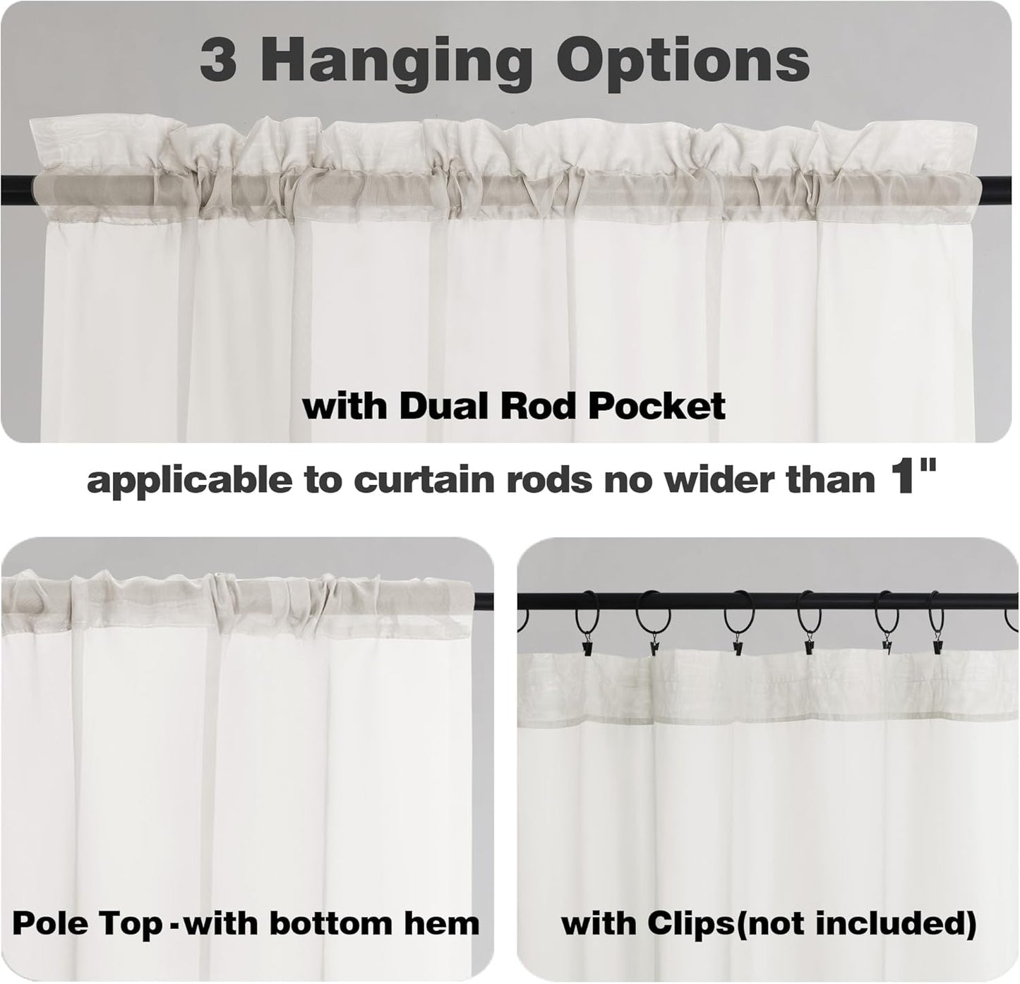 Chyhomenyc Extra Long Ivory Sheer Curtains 120 Inches Long 2 Panels, Light Filtering Ivory Curtains for Living Room, Soft Gentle Voile Rod Pocket Bedroom Window Drapes, 59Wx120L Inch, 10FT, 2PCS