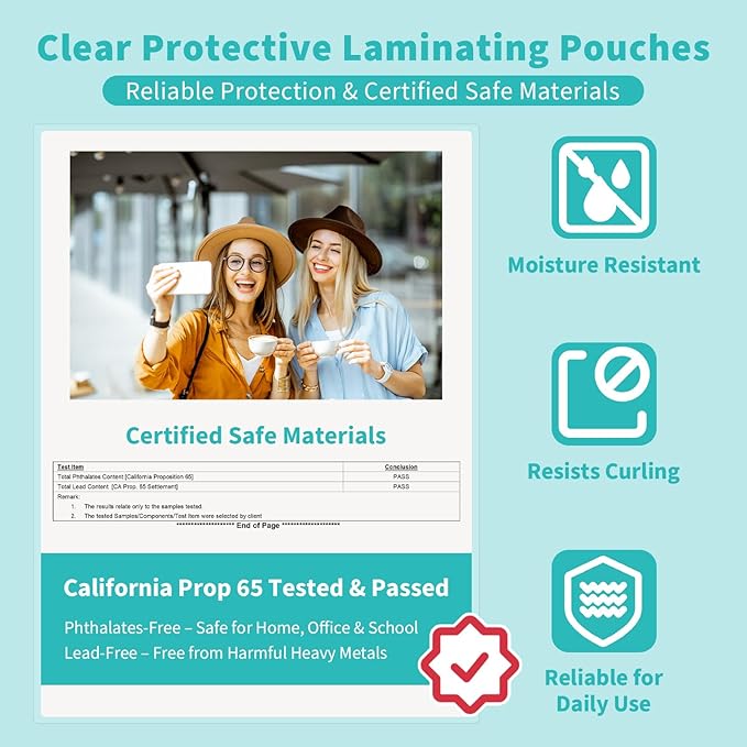 Binditek 200 Pack 3 Mil Thermal Laminating Pouches, 9x11.5 Inches Laminating Sheets, for Letter Size, Ultra Clear, Glossy, Hold 8.5x11 Inches, Heat Seal, School Office Supplies