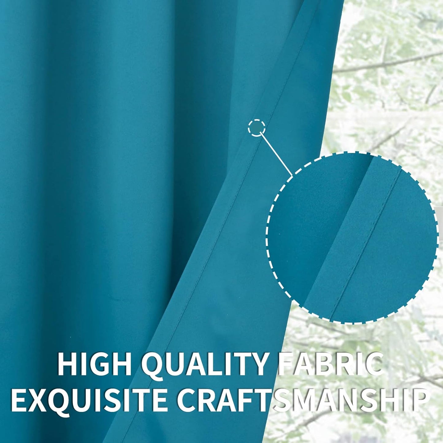 BGment Peacockblue Blackout Curtains for Bedroom 63 Inch Length 2 Panels - Thermal Insulated Window Drapes with Rod Pocket Room Darkening for Living Room, 42 x 63 Inch