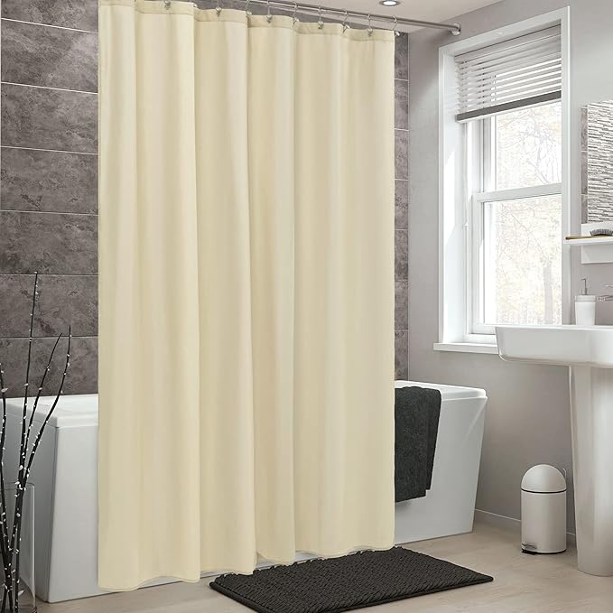ALYVIA SPRING Extra Long Fabric Shower Curtain Liner Waterproof - 72" x 84", Soft & Lightweight XL Shower Curtain with 3 Magnets, Machine Washable - 72x84, Cream