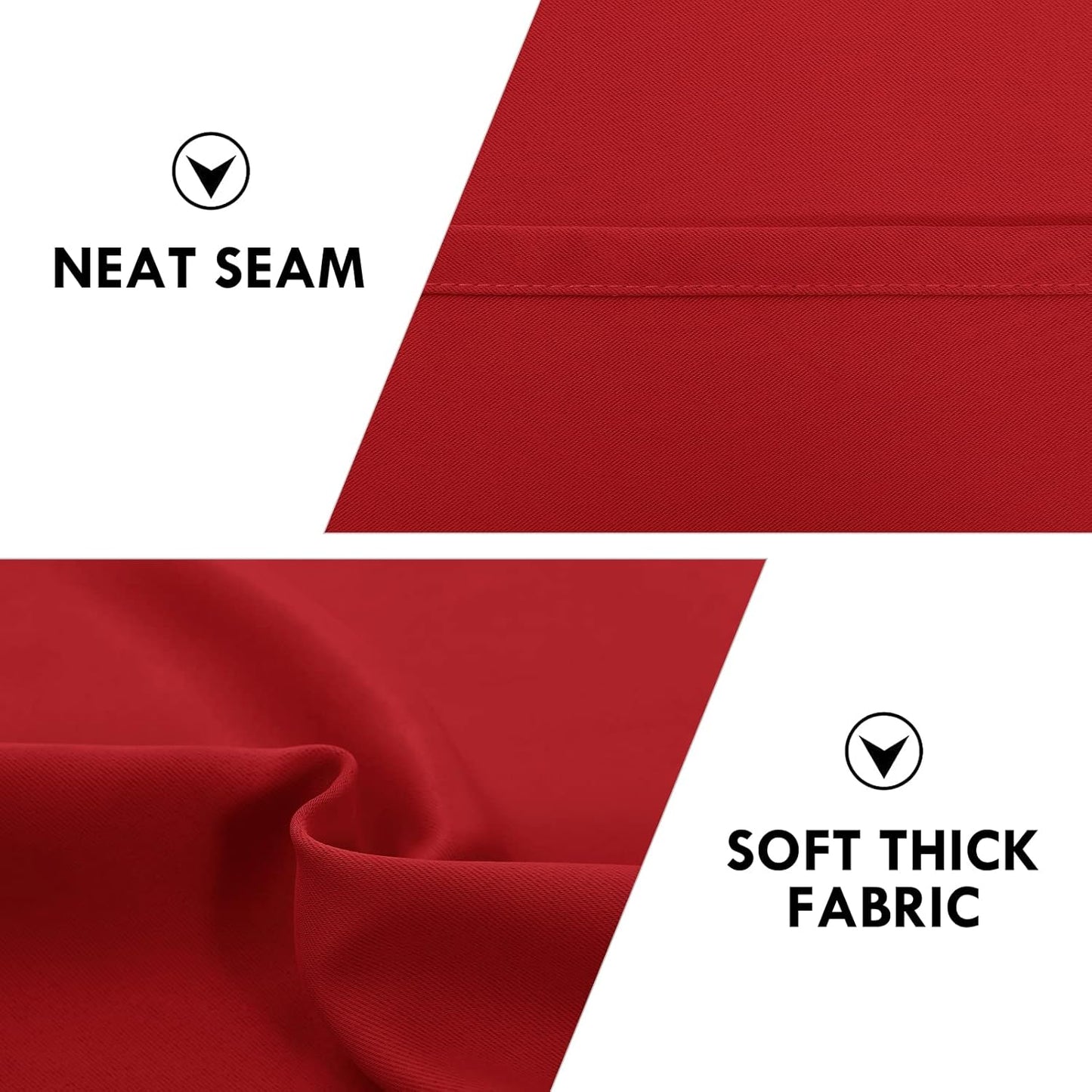 DWCN Blackout Curtains Room Darkening Thermal Insulated Bedroom Curtains Window Curtain Panels, 52 x 63 inches Long, Set of 2 Red Rod Pocket Drapes
