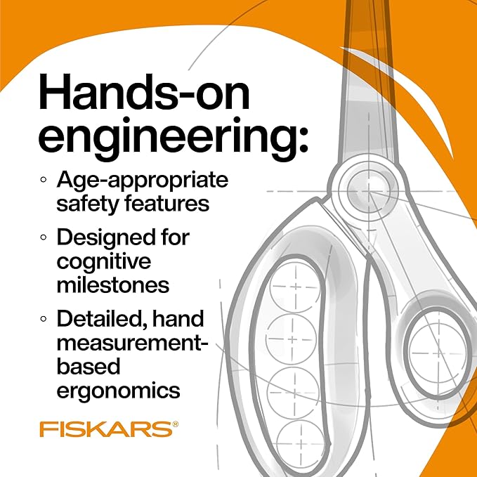 Fiskars 7" Student Scissors for Kids Ages 12-14, Scissors for School or Crafting, Back to School Supplies, Blue