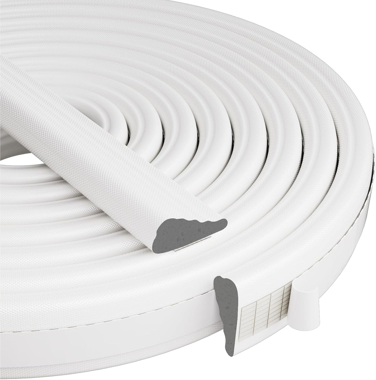 Wedge-Shape Window Weather Stripping Door Frame Seal Strip 3Pcs×196" White,Upgrade Black Foam,Soundproofing,Draft Stopper,Winter Insulation,Noise Blocker, Gap Filler for Exterior Front Door Side