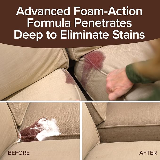 Bull Shot Carpet Spot & Stain Remover by Horsepower, AS SEEN ON TV, Made In USA, Just Point & Spray, Stain-Lifting Foam-Action, Pet Stains & Odors, Coffee, Soda, Wine, Grease, New & Old Stains & More