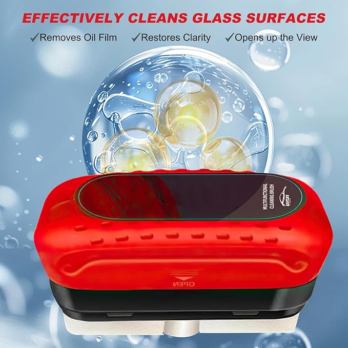 Automotive Oil Film Cleaning Brush for Car Windows Car Glass Oil Film Cleaner,2026 New Cars Window Glasses Cleaning Boar with Extra Cleaner, Universal Cars Clear Vision Glass Cleaner