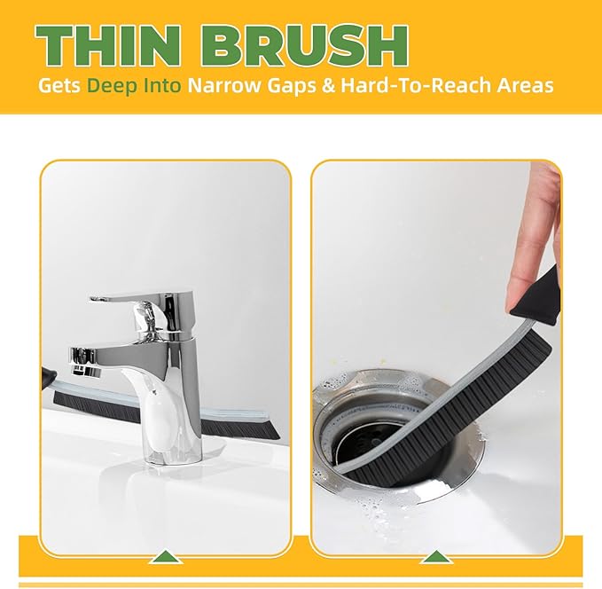 Cleaning Brush, 5 Pcs Hard Bristle Crevice Cleaning Brush, Grout Brush, Scrub Brush for Tile Grout Crevice, Gap Cleaning Tools for Bathroom Kitchen Toilet Window Track (5, Black)