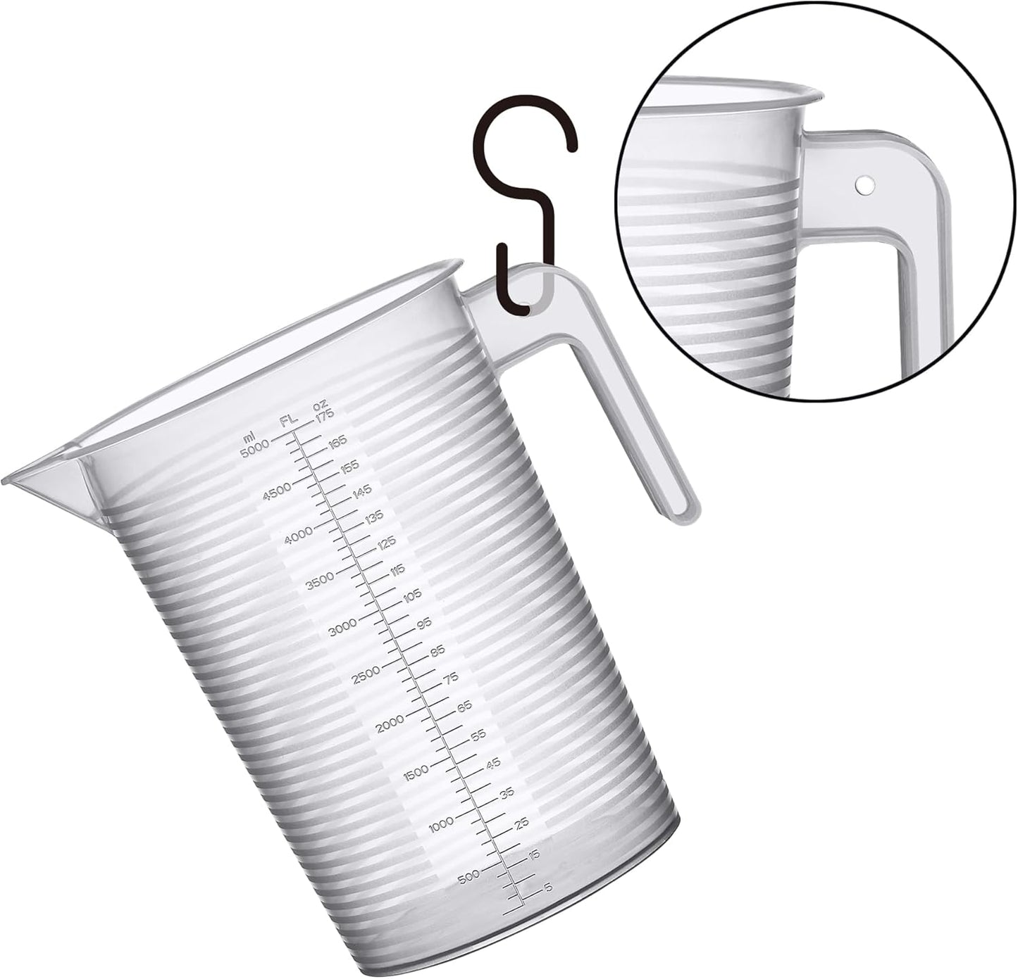 Amazing Abby - Michelle - 128-Ounce (1-Gallon, 4-Quart) Unbreakable Plastic Measuring Pitcher (2-Pack), Measuring Jug with Conversion Chart, Food-Grade, Dishwasher-Safe, Great for Kitchen, Lawn, Pool