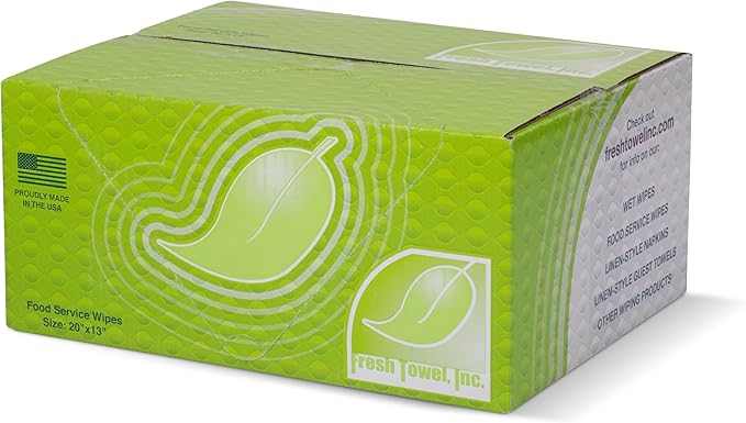 Fresh Towel Foodservice Reusable Paper Towels - 1/4 Fold, 13 x 20 inches - Pink Straight Line Pattern (1 Case of 200) All Purpose Cleaning Towels
