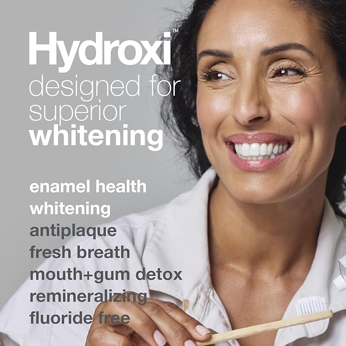 Davids Hydroxi Fluoride Free Nano Hydroxyapatite Whitening + Enamel Health Toothpaste, Antiplaque, Fresh Breath, Remineralizing, SLS Free, New Whitening Mint, 4 oz, Made in USA (3 Pack)