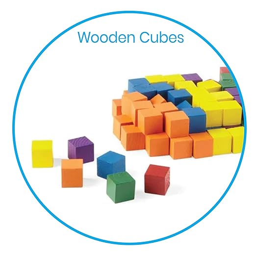 hand2mind Wood Blocks, Counting Cubes for Kids Math, 1 Inch Blocks for Preschool Crafts, Early Math Manipulatives for Preschool, Classroom Supplies for Teachers Elementary (Pack of 100)