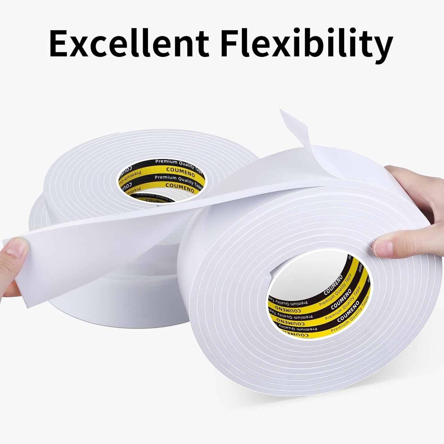 Sponge EVA Single Sided Foam Tape 2inX16.4FT Strong Adhesive Weatherproof Foam Strip for Door and Window Sealing, Self-Adhesive Insulation Foam Tape 0.2in Thick