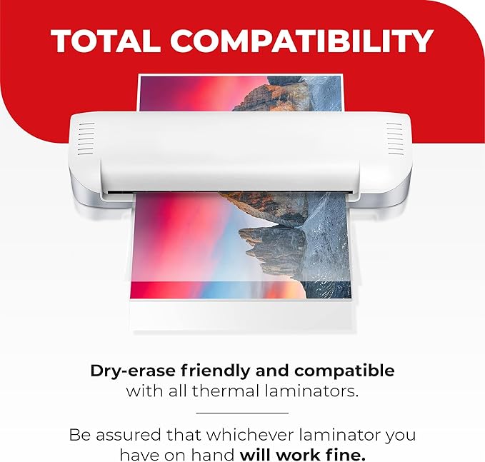 3MIL Thermal Laminating Sheets (100 Count) 11.5x17.5 inch, Legal Size Dry-Erase Friendly Laminating Pouches, Compatible with Laminator, Crystal Clear Laminated Finish