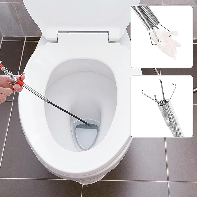 Drain Snake Hair Drain Clog Remover, 33 InchFlexible Claw Grabber Tool，Shower Snake Sink Unclogger Tool