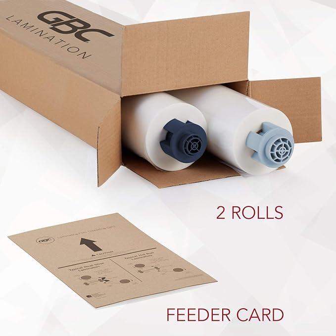 GBC Laminating Film, Rolls, Pinnacle 27 EZLoad, NAP I, 1.5 mil, 25" x 500', Blue Caps, 2 Pack (3748201EZ)