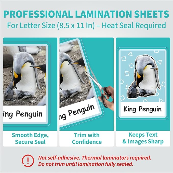 Binditek 200 Pack 3 Mil Thermal Laminating Pouches, 9x11.5 Inches Laminating Sheets, for Letter Size, Ultra Clear, Glossy, Hold 8.5x11 Inches, Heat Seal, School Office Supplies