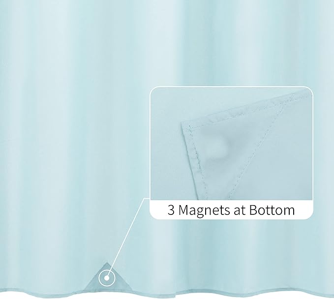 ALYVIA SPRING Extra Long Fabric Shower Curtain Liner Waterproof - 72" x 84", Soft & Lightweight XL Shower Curtain with 3 Magnets, Machine Washable - 72x84, Blue