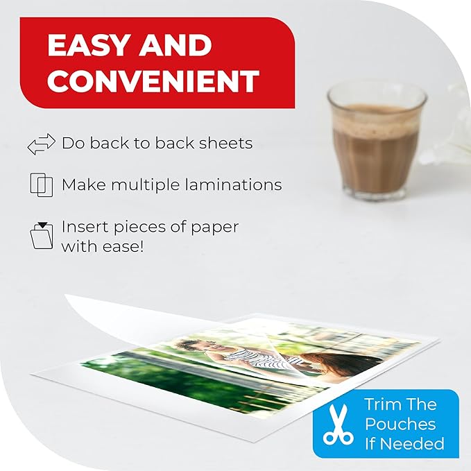 5MIL Thermal Laminating Sheets (100 Count) 5.3x7.2 inch, Photo Size Dry-Erase Friendly Laminating Pouches, Compatible with Laminators, Crystal Clear Laminated Finish