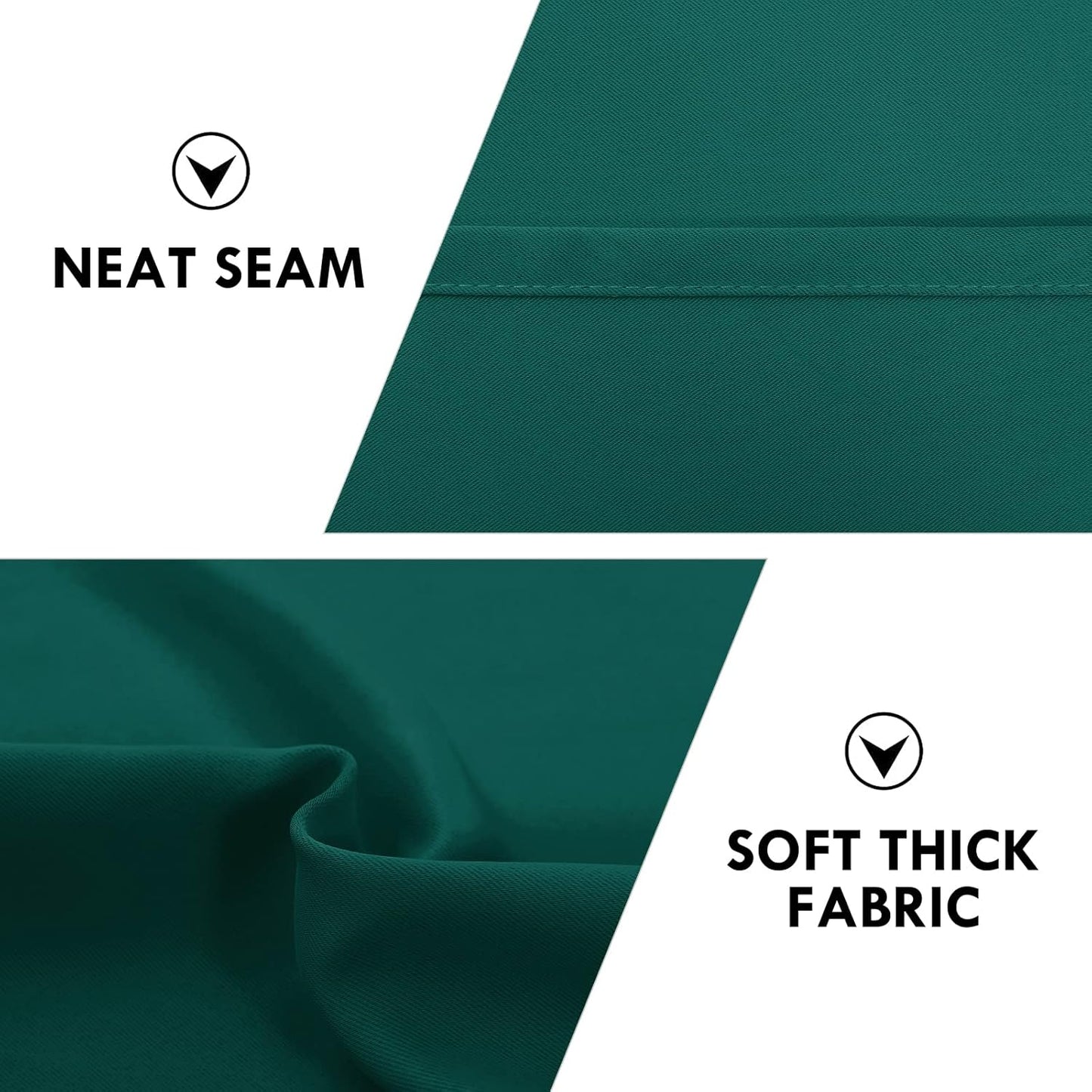 DWCN Blackout Curtains Thermal Insulated, Energy Saving & Noise Reducing Bedroom and Living Room Curtains, Hunter Green, W 52x L 95 Inch, Set of 2 Rod Pocket Curtain Panels