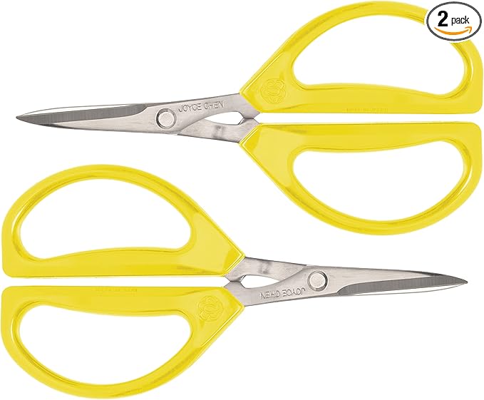 Joyce Chen Original Unlimited Kitchen Scissors All Purpose Kitchen Shears With Comfortable Handles, Yellow, 2 Pack
