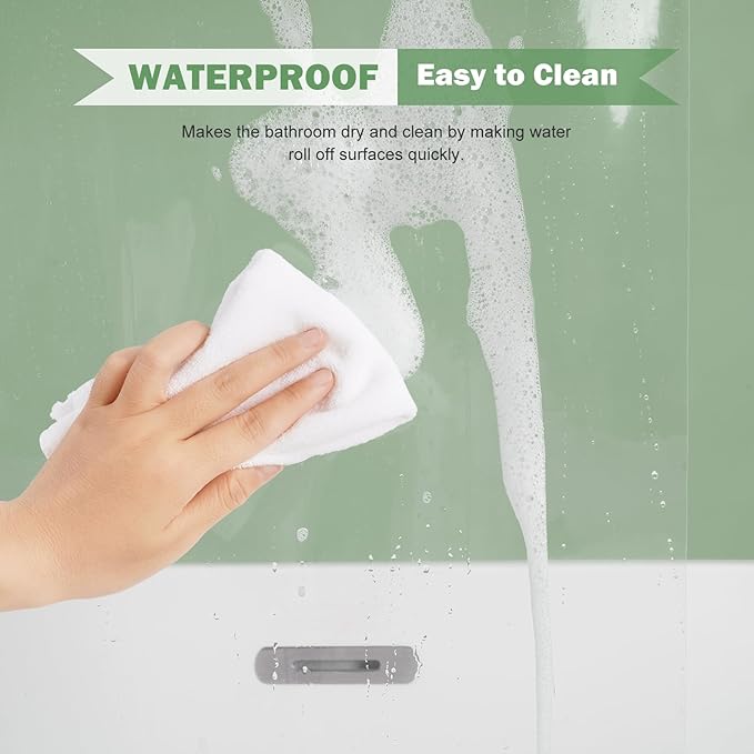 UFRIDAY Clear Stall Long Shower Curtain Liner 60 x 84 inch, EVA Waterproof Weighted Clear Shower Liner with Magnets,Narrow Shower Curtain Liner 60 inch Wide for Bathroom or Window