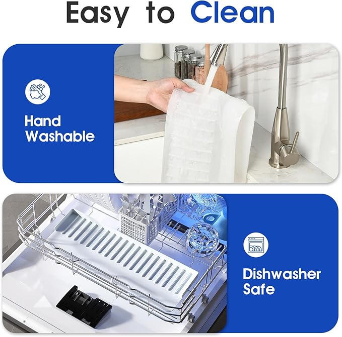 14"x4" Silicone Sink Edge Protector - Splash Guard with Suction Cups & 5° Tilt, Cuttable Edge Guard for Kitchen Sink, Bathroom,Granite & Quartz Countertops(White)