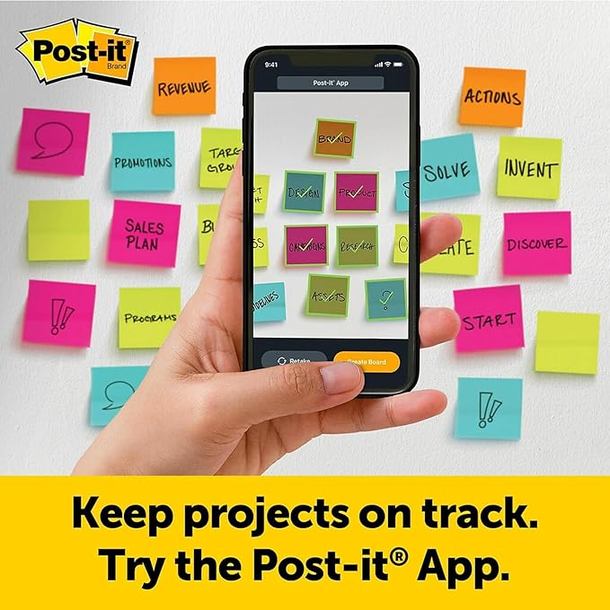 3M Post-it 563R Self Stick Tabletop Easel Unruled Pad, 20 x 23, White, 20 Sheets