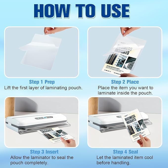 100 Pack 3 mil Index Card Laminating Pouches 3x5 File Card Laminating Pouches Lamination Pouches Recipe Card Laminating Pouches for Work Permits Pass Cards Student ID Cards