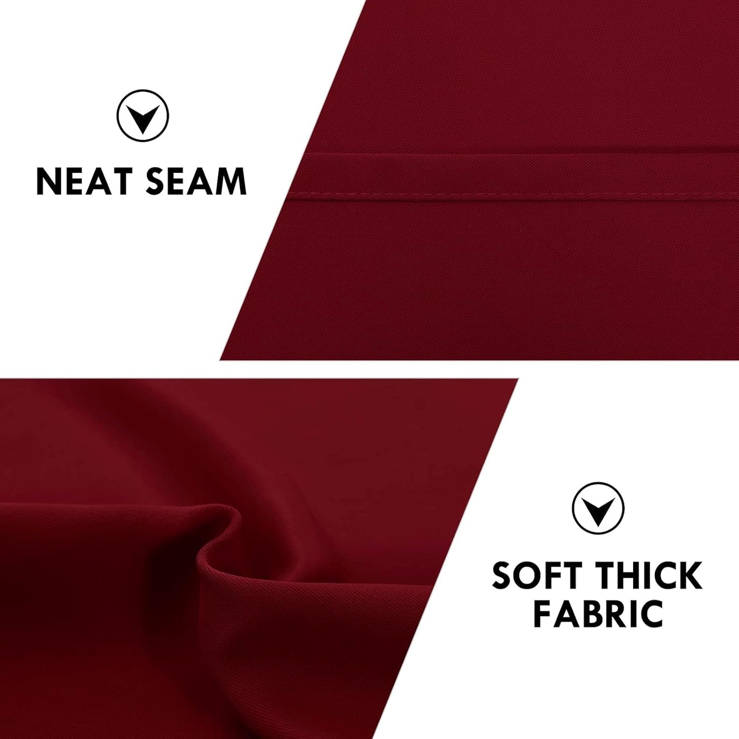 DWCN Burgundy Room Darkening Blackout Curtains - Thermal Insulated Privacy Energy Saving Window Curtain Drapes 52 x 63 inch Length, Set of 2 Bedroom Living Room Curtains