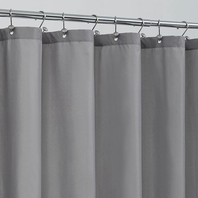 ALYVIA SPRING Stall Fabric Shower Curtain Liner Waterproof - 36" x 72", Soft & Lightweight Small Shower Curtain with Magnets for Narrow Stall Size, Machine Washable - 36x72, Grey