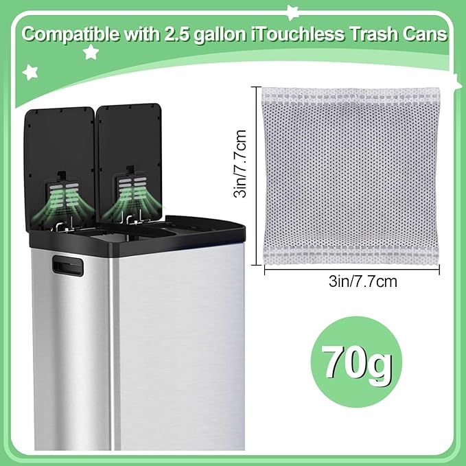 12PCS Charcoal Odor Absorber, Household Activated Charcoal Odor Absorber, Bamboo Charcoal Air Purifying Bag, Shoe Deodorizer, Odor Eliminator for Trash Cans, Refrigerators, Pets, Cars