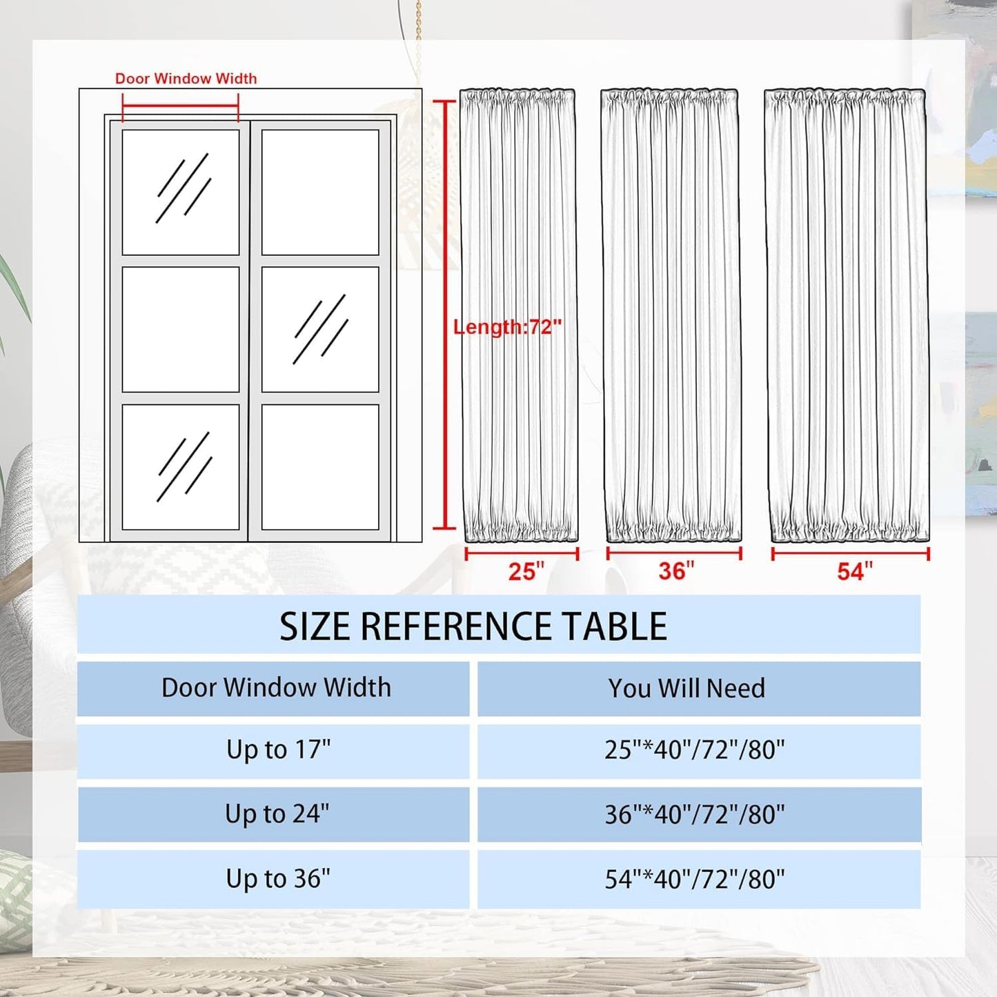 DWCN French Door Curtains – Rod Pocket Thermal Blackout Curtain for Window/Patio Doors/Doorways/Classroom/Kitchen for Privacy, 36W by 72L Inches, 1 Panel with Tieback, Mint Green