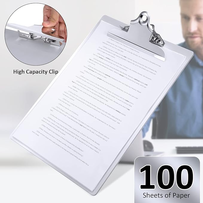 Mimorou 12 Pcs Metal Clipboard Heavy Duty Aluminum Clipboards 12 x 9 Inch Metal Clip Board with Low Profile Clip A4 Letter Size Document Holder for Office School Medical Jobsite Laboratory
