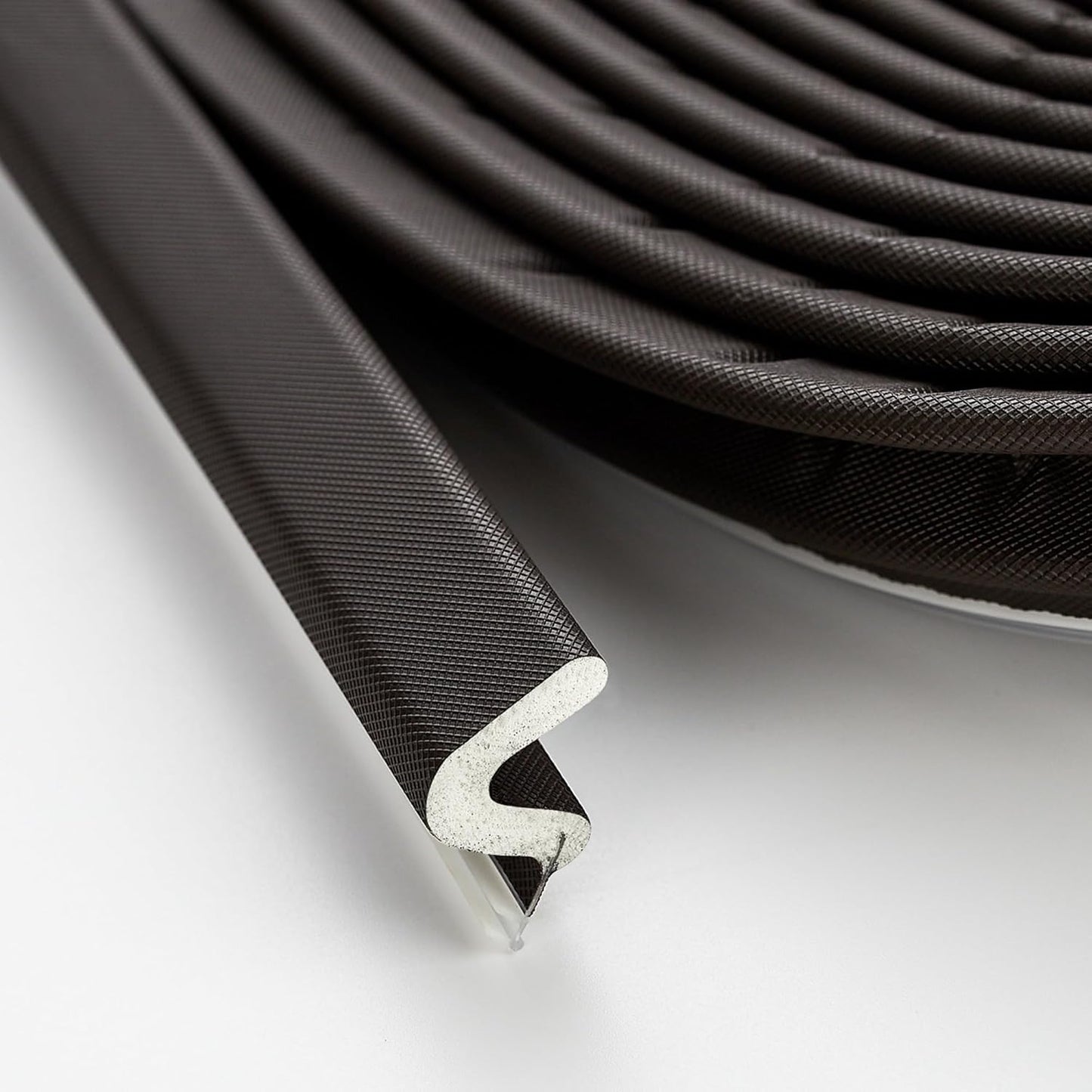 Weather Stripping Door Seal Strip - Soundproof Q-Shaped Foam for Exterior Door Frame, Large Gap Seal, Noise Cancelling, Easy to Install (Brown, 26FT)