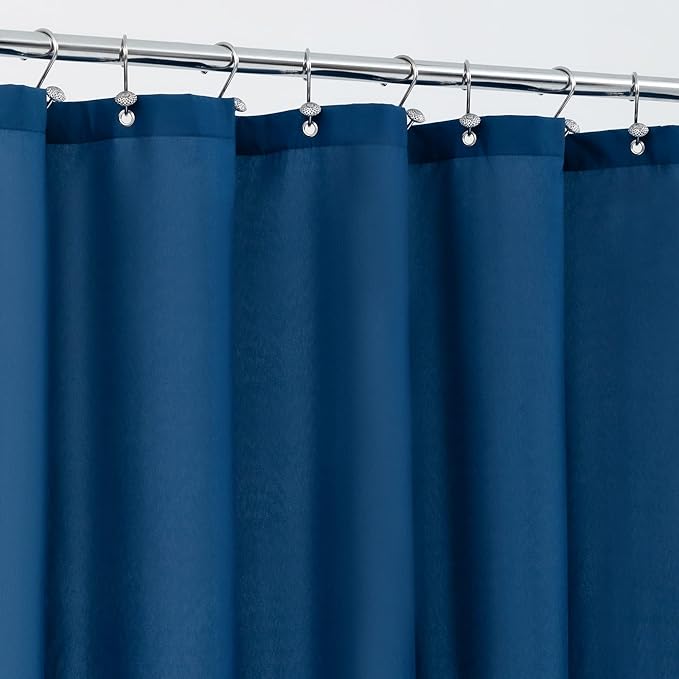 ALYVIA SPRING Long Fabric Shower Curtain Liner Waterproof - 72" x 78", Soft & Lightweight Long Shower Curtain with 3 Magnets, Machine Washable - 72x78, Navy