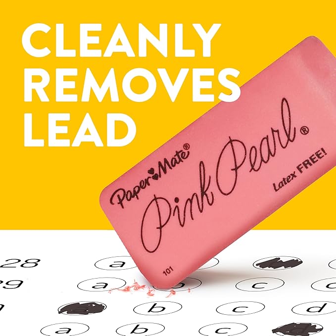 Paper Mate Pink Pearl Erasers, Large, Perfect for Students to Artists, Pack of 36 (432 Count Total)