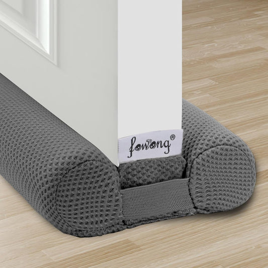 fowong 2 Pack Door Draft Stopper for Bottom of Door 36" Adjustable Noise Stopper, Soundproofing Draft Blocker Seal Large Gap, Grey