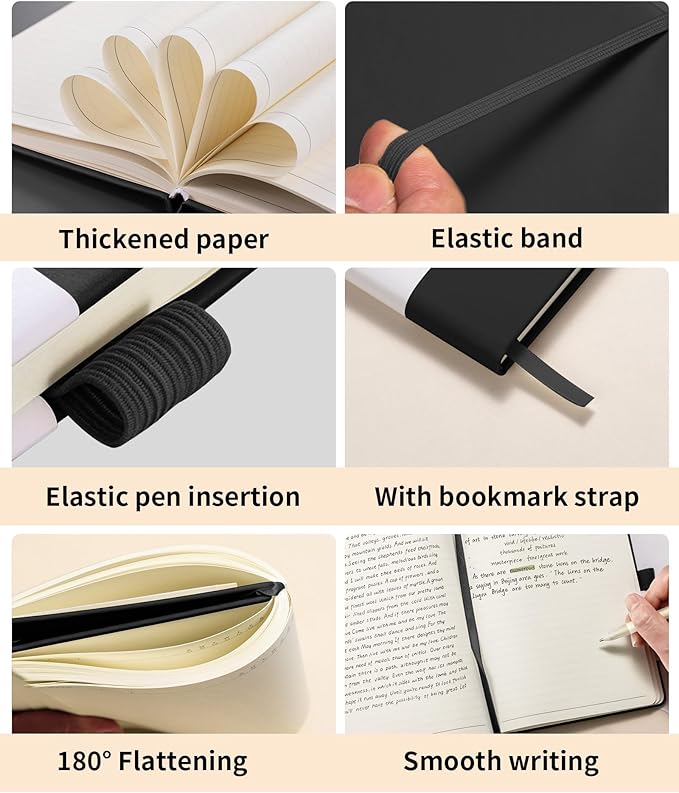 Customizable Notebook- Personalized Cover with Any Design - A6/A5 192 Lined Pages Journaling Notebooks for Work School Business Church
