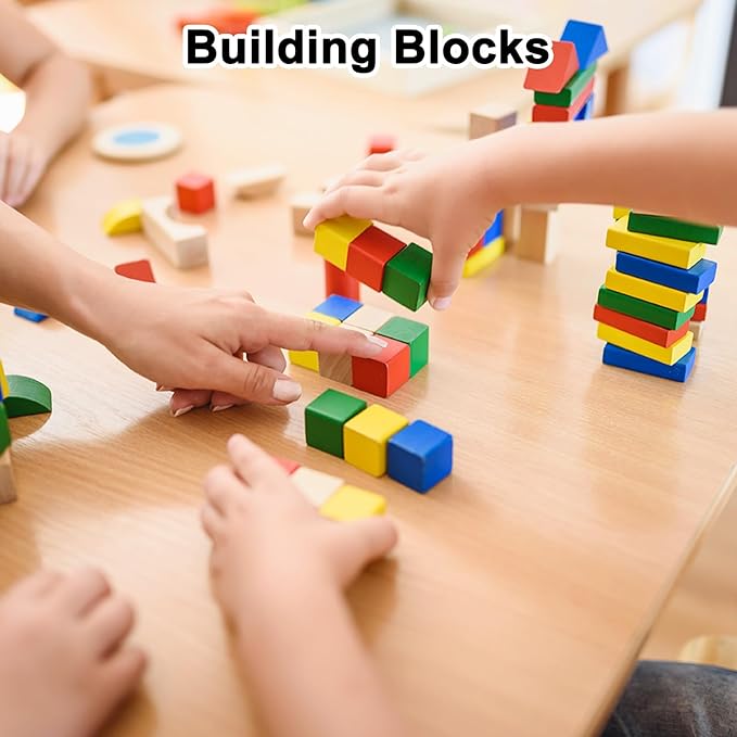 50-Pack DIY Wooden Cube, 0.4 Inch(1 Cm) Colored Natural Wood Blocks for Crafts Making Puzzle Games/Wedding/Home Decor/Dice/Building, Square Blank Block [Blue]