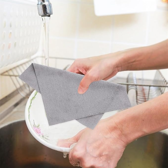 Microfiber Cleaning Cloths Roll 20Pcs Tear-Away Reusable Washable Towels 25Cm Quick Dry Absorbent for Kitchen Household Cleaning and Dishwashing