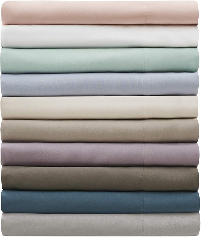 Madison Park 3M Microcell Bed Sheet Set Color Fast, Wrinkle and Stain Resistant, Soft Sheets with 16" Deep Pocket All Season, Cozy Bedding-Set, Matching Pillow Case, King, Seafoam, 4 Piece (MP20-2391)