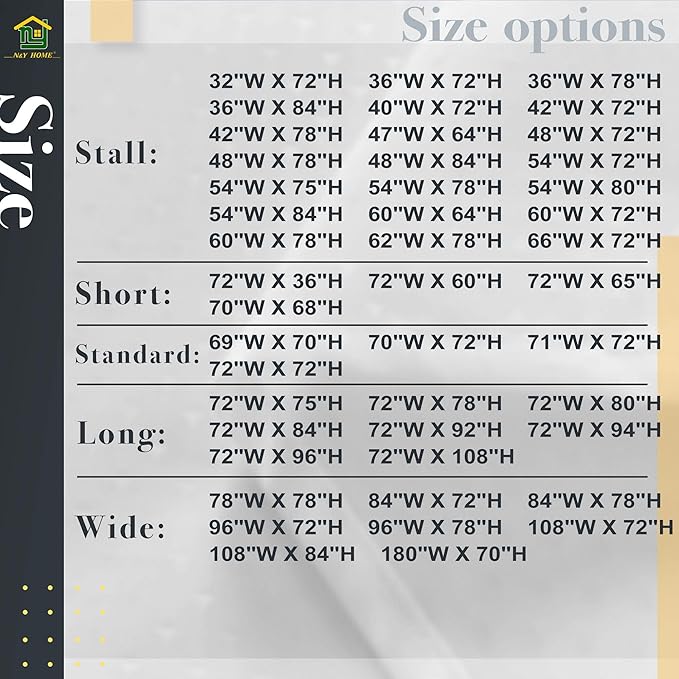 N&Y HOME Extra Long Fabric Shower Curtain or Liner 72 x 94 inch, Hotel Quality, Washable, White Bathroom Curtains with Grommets, 72x94