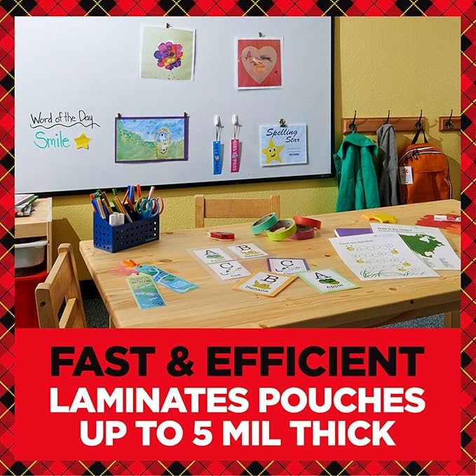 Scotch Rapid Thermal Laminator, Ready in 1 Minute, Never Jam Technology Automatically Prevents Misfed Items, 9 inch, Includes 2 Pouches (TL909X-EF), 1 Packs per case
