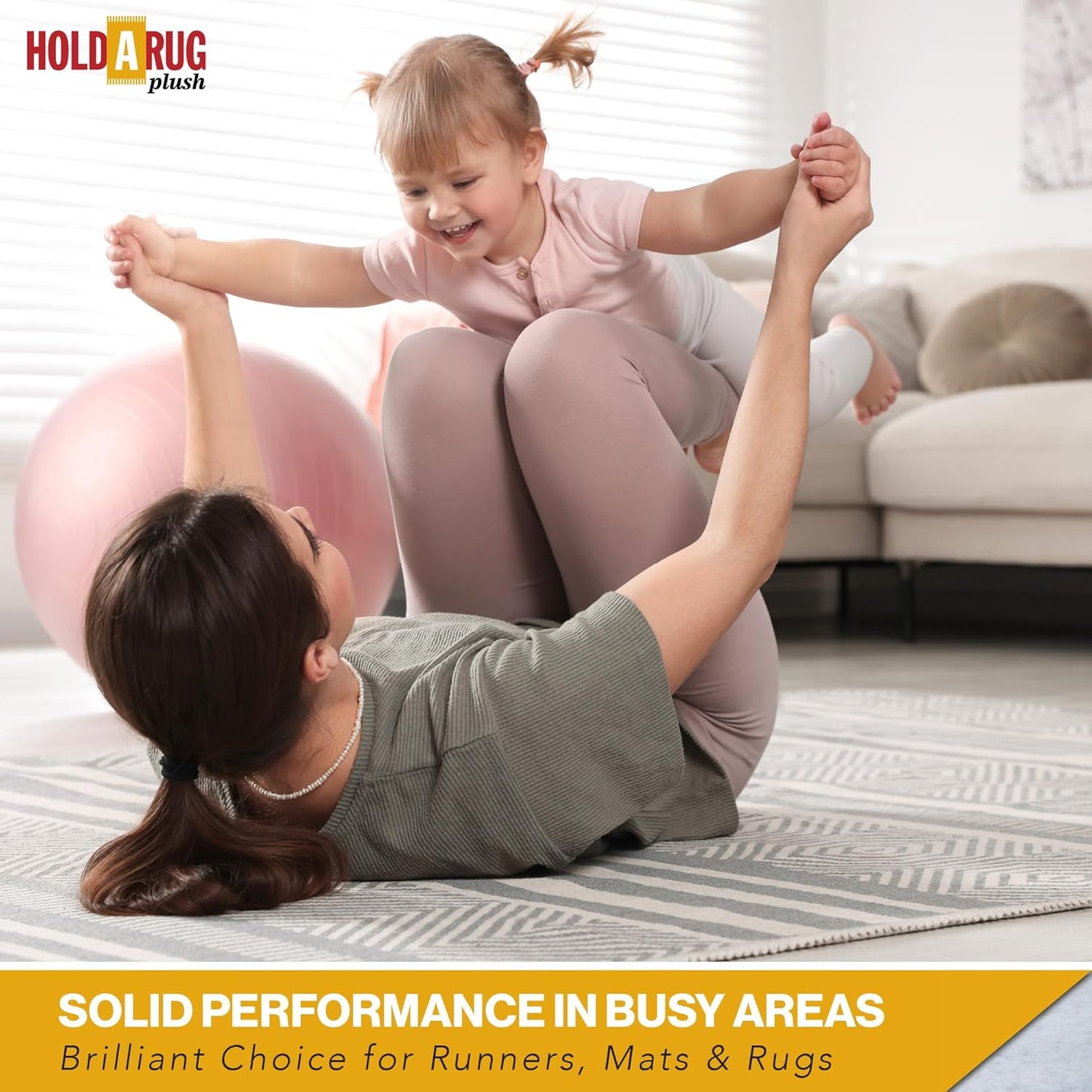 Hold-a-Rug Plush 10' x 14' Nonskid, Nonslip Rug Pad, Reversible Gripper, ¼ Thick, Safe for All Floors and Carpet, Keep Area Rugs Secure