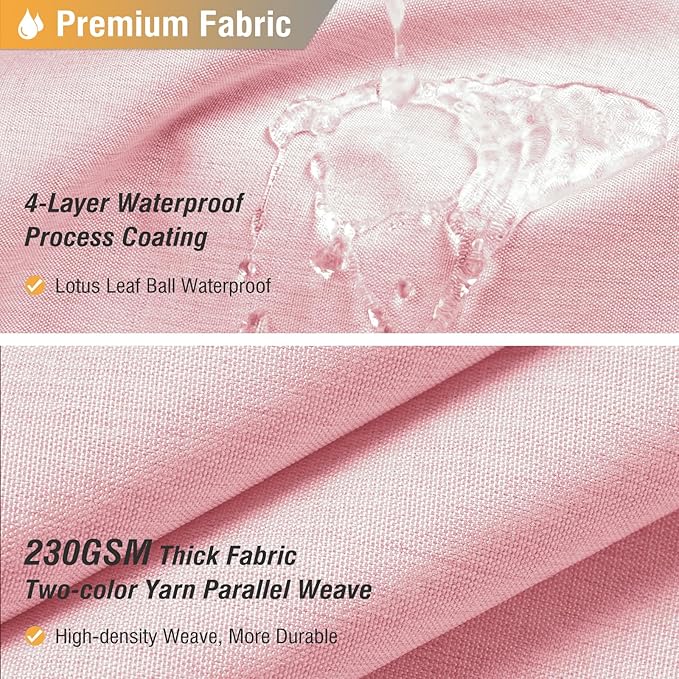 BTTN Extra Long Shower Curtain - 84 Inch Long Linen Textured Heavy Duty Fabric Shower Curtain Set with 12 Plastic Hooks, Hotel Spa Simple Polyester Bath Curtains for Bathroom, 72x 84,Pink