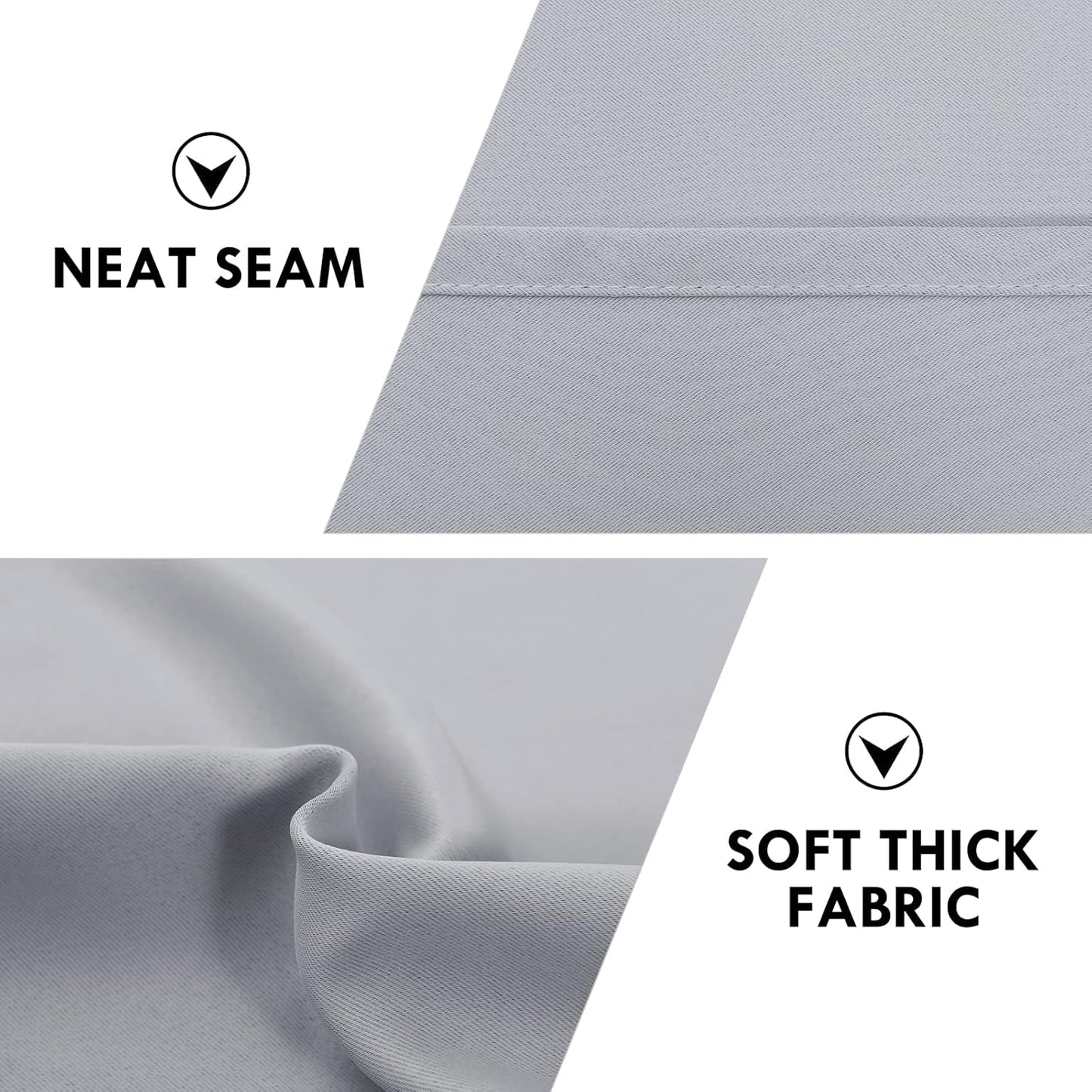 DWCN Blackout Curtains for Bedroom – Rod Pocket Thermal Insulated Noise Reducing Noise Reducing Drapes for Living Room, W 60 x L 63 Inch, 2 Panels, Silver Grey
