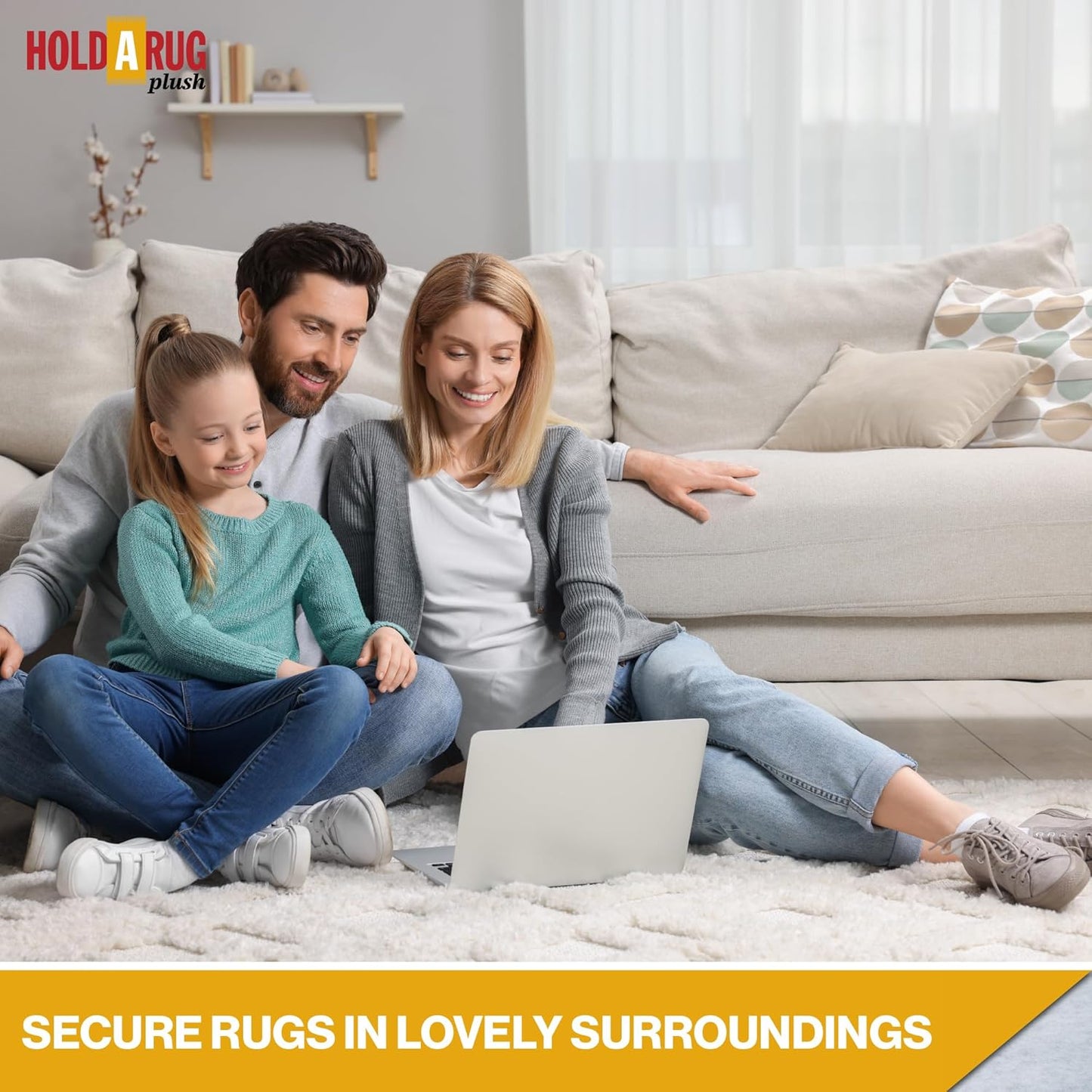 Hold-a-Rug Plush 2' x 8' Nonskid, Nonslip Rug Pad, Reversible Gripper, ¼ Thick, Safe for All Floors and Carpet, Keep Area Rugs Secure