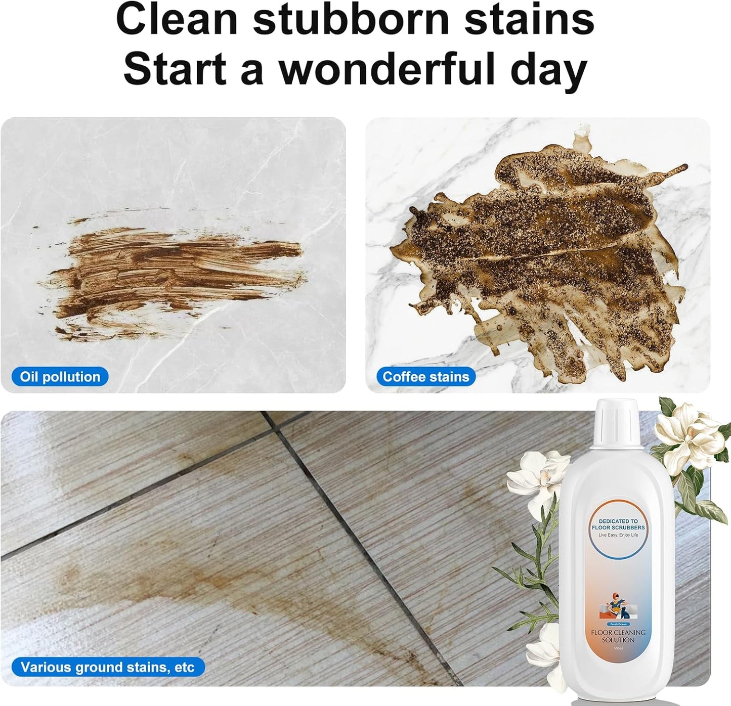 Floor Cleaning Solution Compatible With Tineco , Deep Cleans for Multiple Hard Floors, Suitable With All Robot Vacuums with Mopping and Cordless Wet/Dry Vacuum Mop Cleaner (Fresh Ocean 2 Bottle)