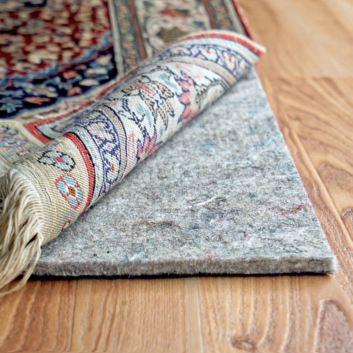 RUGPADUSA - Dual Surface - 10' Square - 1/4" Thick - Felt + Rubber - Non-Slip Backing Rug Pad - Safe for All Floors