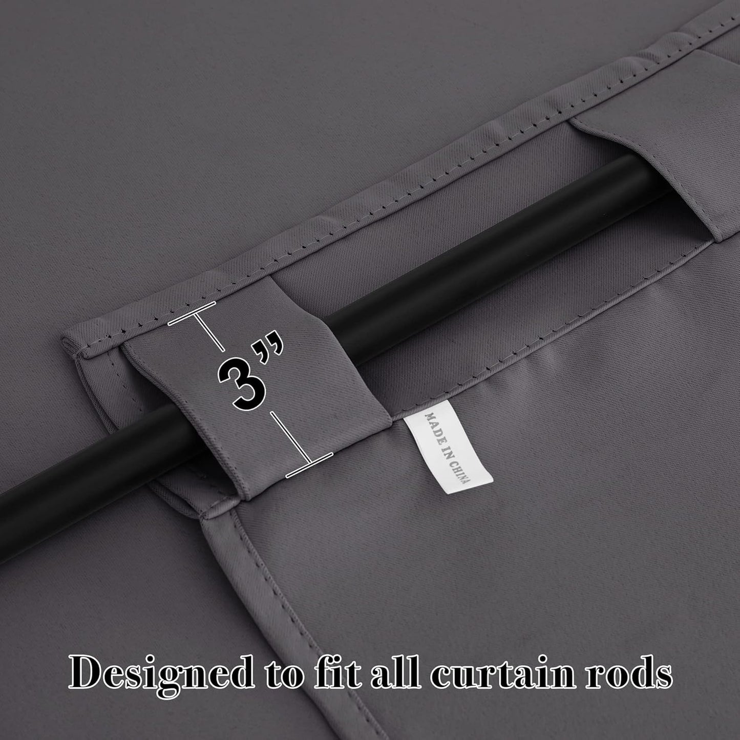 RYB HOME Blackout Curtains for Kitchen, Room Darkening Half Window Treatment Energy Saving Privacy Valances Tiers for Bedroom Bathroom Dining Room, Grey, W42 x L36 inch, 2 Panels